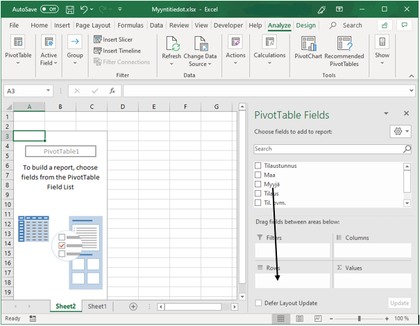 Pivot-taulukko Office 365_4