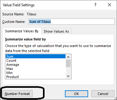 Pivot-taulukko Office 365_8